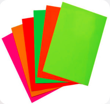 Fluorescent posters for printers and mass marketing